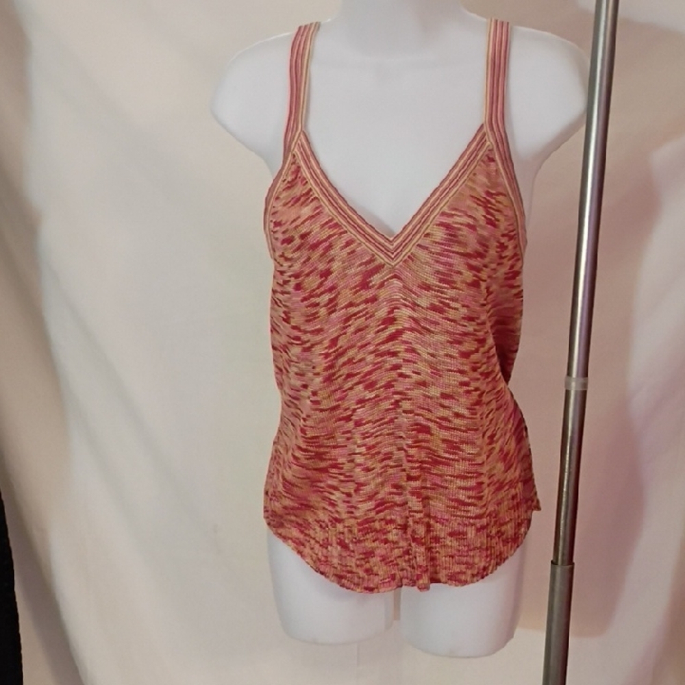 St. John Red and Orange Knit Camisole